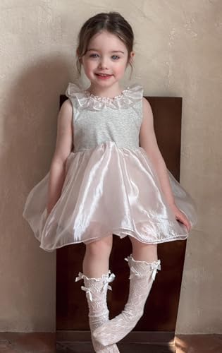 2-8Y Toddler Summer Sleeveless Dress,Princess Style for Girls,Toddler Summer Party Dress with Ruffled Round Neckline4