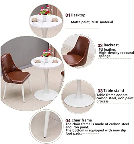Dining Table Set For Home Or Business Reception 80Cm Table And Chair Set Dessert Shop Meeting Room Hotel Cafe Office Lounge Living Room Reception Room Leather Chair (Color : Blue) #TOP4