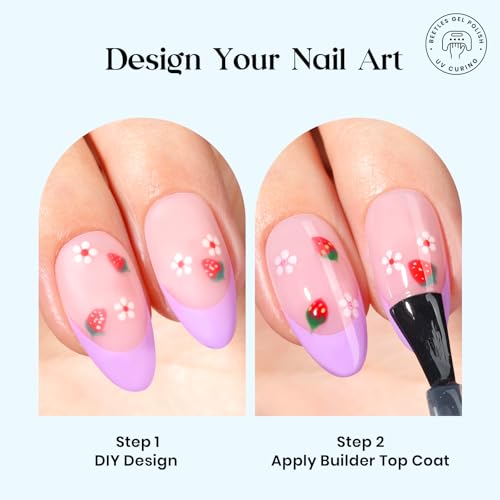 Image of Beetles X Press Summer Nails Kit: Medium Almond French Tip Press On Nails Kit With 7 Colors 224Pcs Rainbow Nail Tips Nail Glue & Builder Top Coat Mini UV Light, All-in-One DIY Gift For Women 16 Sizes
