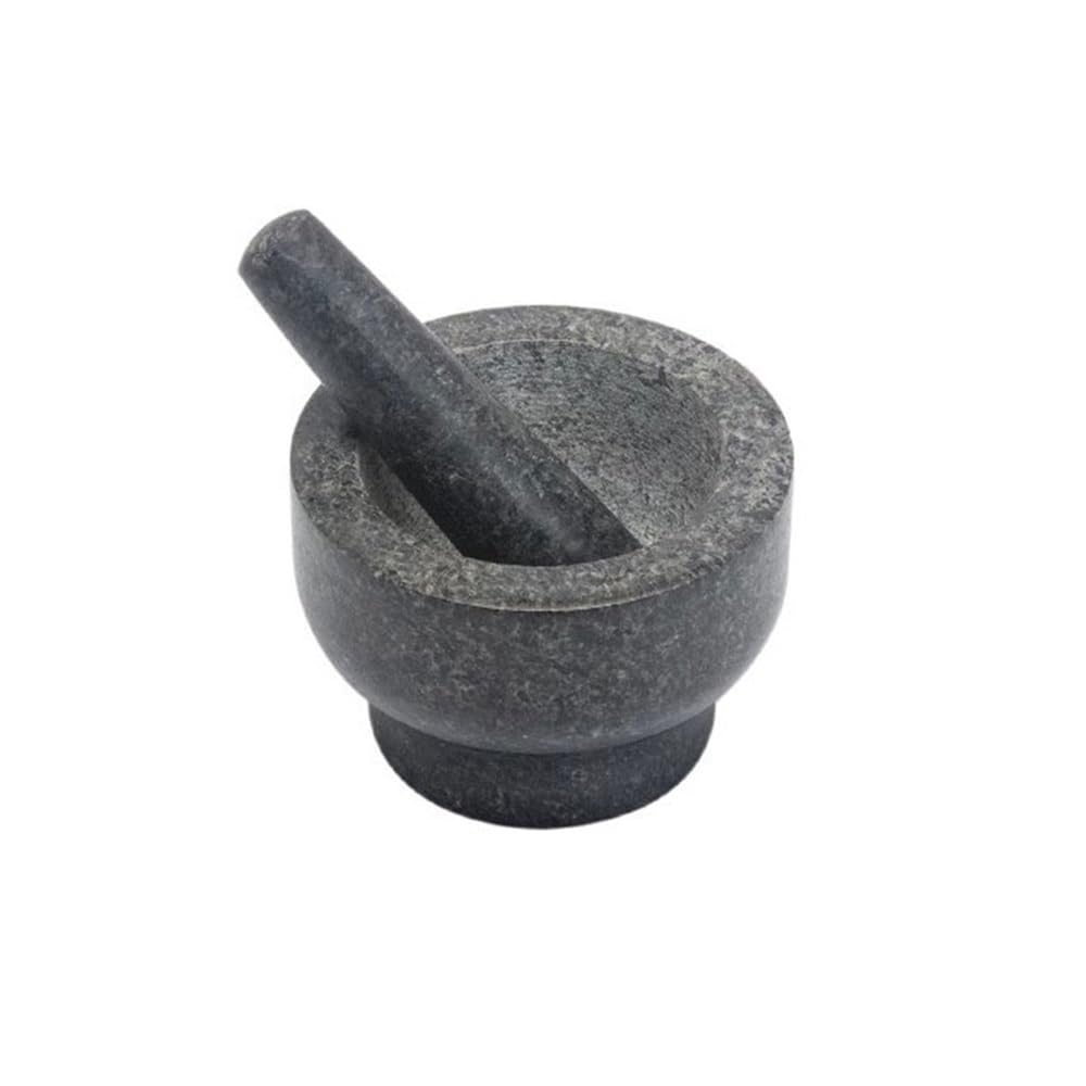 Bol pour moudre les épices Mortier en pierre et mortier pour la maison, pilon d'ail manuel, bol à anneau, outils de cuisine, épices, broyeur d'aliments épais, ensemble de mortier et pilon