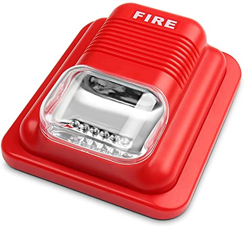 DARIT Fire Alam Horn Siren Strobe Quick Alert Safety System Sensor Sound and White Flash Light 24V in Red with Wall Mount for Home Office Hotel Restaurant (1) (B09DKGRD31) Amazon Price History, Amazon Price Tracker