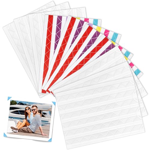 Angoli Adesivi per Foto,Angoli Autoadesivi per Foto, Angoli Adesivo per Album Fotografici, Album di Ritagli, Diari, Parete Fotografica，3060 Angoli Ddesivi Fai da Te (Trasparente, Colorati)