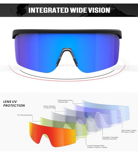 Image of KALIYADI Mens-Sunglasses Polarized Sports Sunglasses-Men: Running Sunglasses Men Women UV400 Protection for Cycling