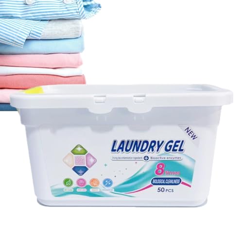 Cápsulas para Lavar Ropa - Fragancia de Larga Duración - 50 Unidades de Gel para Lavadora,para Uso Doméstico, Viajes o Vacaciones, para Toda la Familia