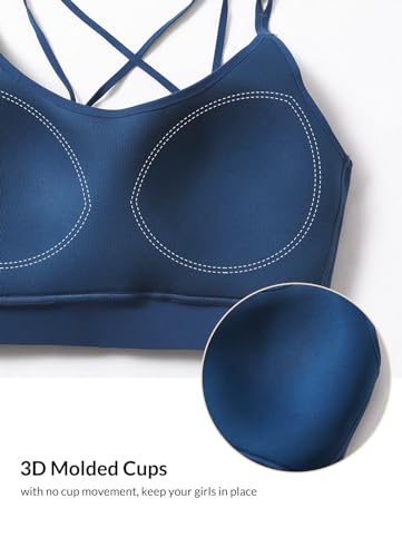 Image of baleaf everleaf Women's Sports Bra Longline, Molded Cup Yoga Bra Thin Strap Low Impact Workout Crop Tank Tops