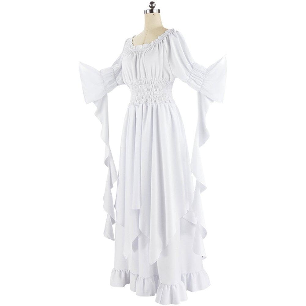 Casiler Women's White Victorian Dress Renaissance Costume For Gothic Witch Dress Medieval Wedding Dress Halloween Cosplay Costume
