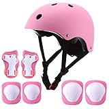 Kids Bike Skateboard Helmet - Toddler Adjustable Multi-Sports Helmet Protective Gear Set with Knee...