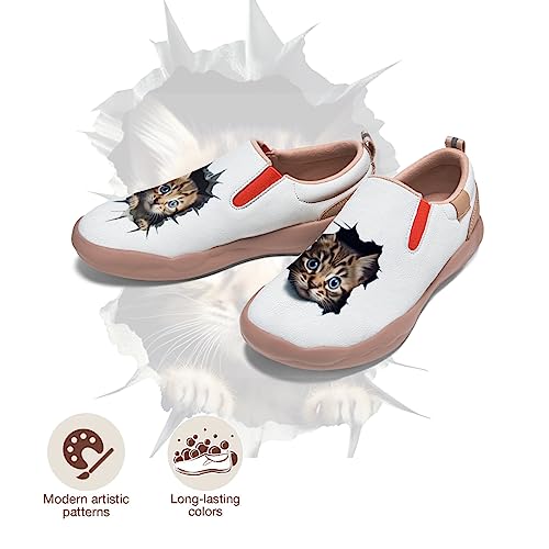 Men's Painted Travel Shoes Slip On Casual Comfortable Lightweight Flat Sole Wide Toe Animal Art 3D2