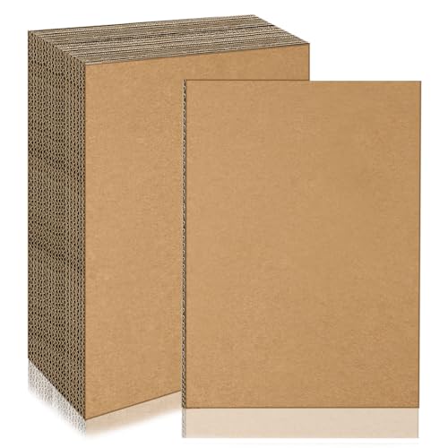 pangutheos 20 Stück A4 Wellpappe Dicke Pappe zum Basteln Bastelkarton Braun Kraftpapier für Bastelarbeiten Malen und Kunstprojekte