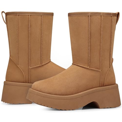 SHIBEVER Women's Platform Snow Boots