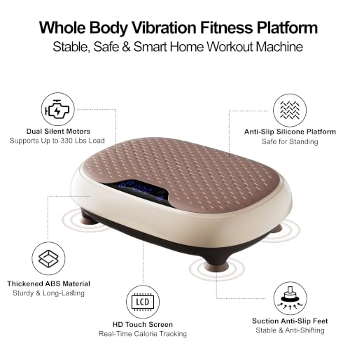 Image of LEERCON Vibration Plate Exercise Machine for Lymphatic Drainage,330lbs | Suitable for Relieving Muscle Soreness and Joint Pain,Whole Body Vibration Machine for Home Office Gym
