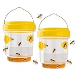 2 Packs Wasp Trap, Reusable Wasp Trap Catcher Killers Outdoor Hanging for Yellow...