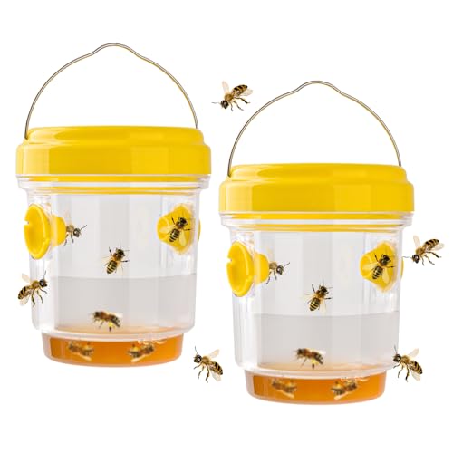 2 Packs Wasp Trap, Reusable Wasp Trap Catcher Killers Outdoor Hanging for Yellow Jacket, Hornet and Bee Flying Insect Traps for Garden, Patio, Yard, Camping