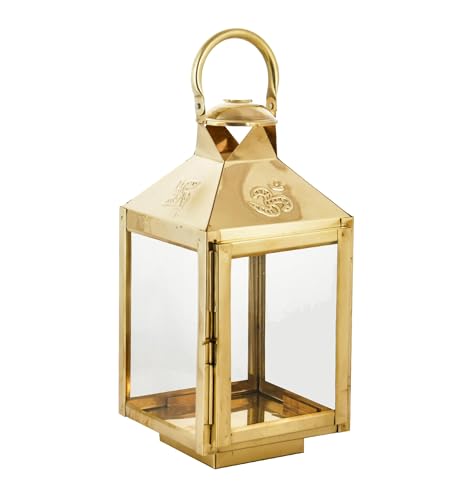 Image of Handicraft Akhand Diya with Glass Cover Brass, Akhand Diya for Home Temple puja, Hanging Table Lantern for HomeDecor-Large