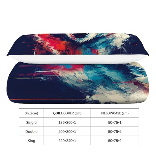 Housse de couette ours en microfibre 135x200 cm avec taie d'oreiller - 4