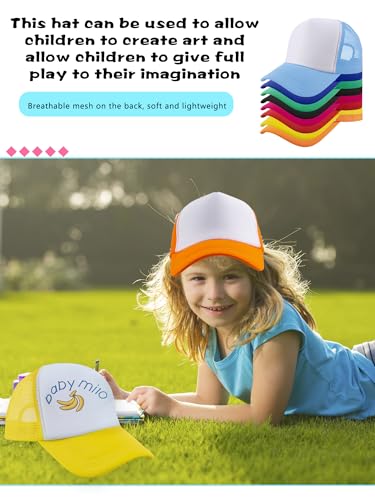 14 Pack Kids Trucker Hats Plain Mesh Baseball Cap Summer Sublimation Hat DIY Baseball Hat for Child Boys Girls4