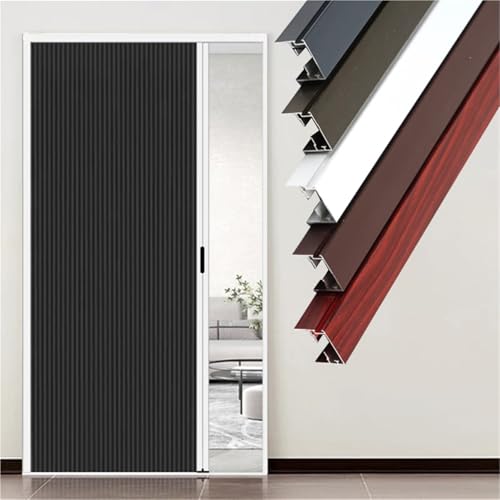 Porte Accordéon Interieur Porte Pliante Accordéon Robuste Avec Cadre En Aluminium, Portes Coulissante Accordéon En Nid D'abeille Pour Douche, Taille Personnalisable(80X185CM(31.5X72.8IN))
