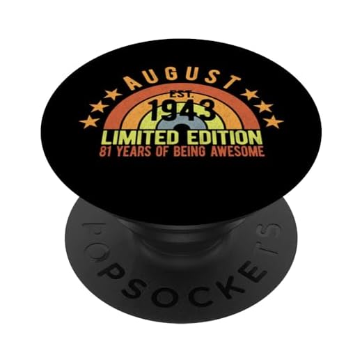 81 Years Of Awesome Born August 1943 Vintage 81 Cumpleaños PopSockets PopGrip Intercambiable