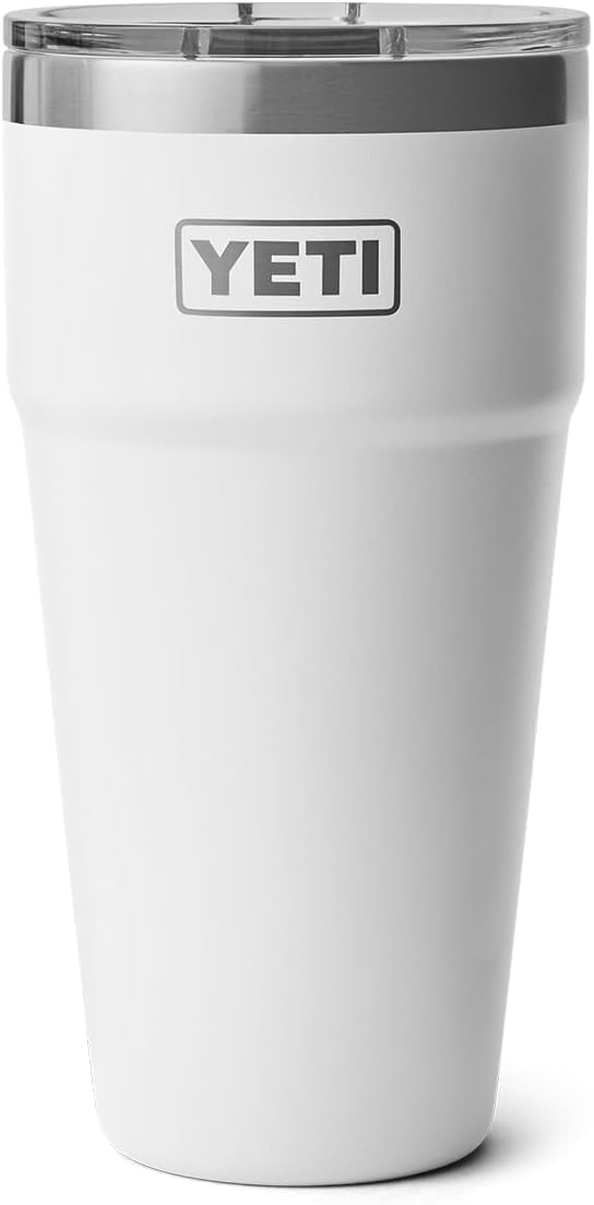YETI Rambler 30 oz (887 ml) Stackable Cup with Removable Magslider Lid, Stainless Steel Vacuum Insulated Coffee Cup, White - Image 3