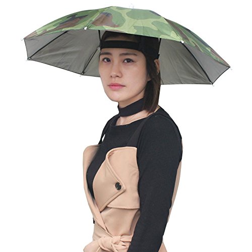 image for Accinouter Inoutdoorkit Umbrella Hat, Colorful Folding Headwear 26”,