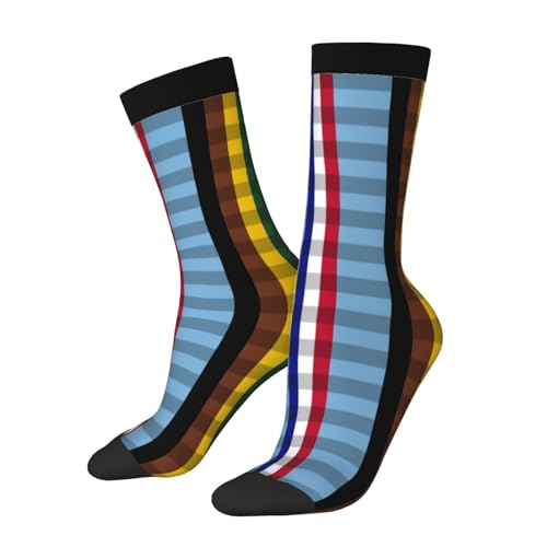 SIYTUAU Armed Forces Expeditionary Medal Ribbon Socks For Women Men Cushion Athletic Crew Socks Casual Wicking Socks