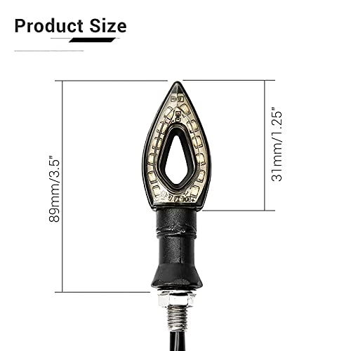 Oxmart 2 Pcs Universal 10Mm Motorcycle Turn Signal,Waterproof Led Rear Indicator Light,Fit For Honda Shadow Suzuki Harley Kawasaki Ducati Cruiser Bobber Chopper Dirt Bike #TOP6