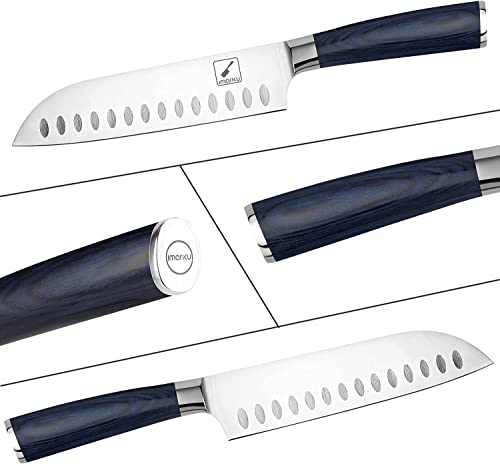 Imarku Kitchen Knife 7 Inch Santoku Knife Ultra Sharp Chopping Knife - 7Cr17Mov Japanese Chefs Knife, Vegetable Knife, Best Cooking Knife Choice & Kitchen Gadgets 2023 (Blue) #TOP3