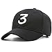 UTOWO Chance The Rapper Baseball-Cap Embroidered 3 Dad Hat Hip-Hop Black, Adjustable