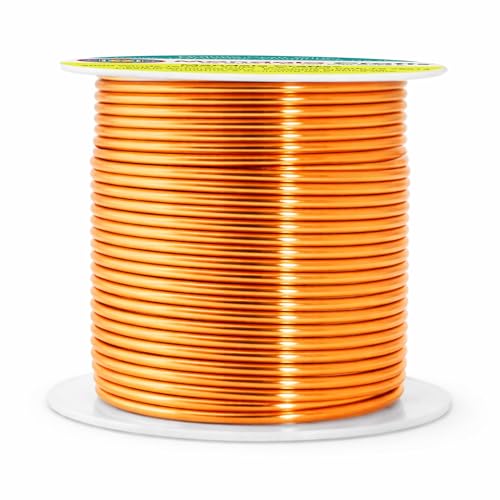 Image of Mandala Crafts 14 Gauge Orange Anodized Aluminum Craft Wire, 60 FT | Colored, Flexible, Bendable, for Bonsai, Armature, Sculpting, Wire Wrapping, Jewelry Making, Weather & Tarnish Resistant