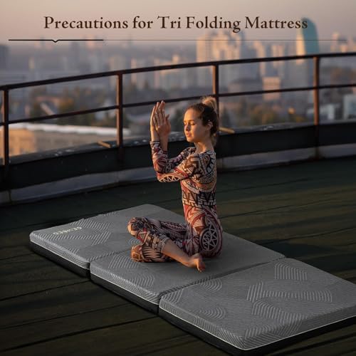 Image of GEMBED Tri Folding Mattress Twin Size - 4 Inch Foldable Floor Sofa Bed