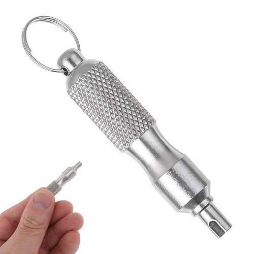 Image of Hariendny 1Pcs Stainless Steel Valve Core Remover, Portable Valve Core Removal Tool, Small Silvery Tire Valve Disassembly Tool, Tire Valve Stem Tool for Automotive Motorcycle Bicycle Truck