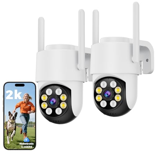 La Mejor Recopilación de Camaras de Seguridad Exterior disponible en línea. 49 HUSEYTA 2PCS C25 Cámara de Seguridad Exterior WiFi 2.4Ghz, iCSee O Tris Home App, 2MP Pan&Tilt 360 Grados, Mini PTZ Cámara Inalámbrica Visión Nocturna, Audio Bidireccional,...