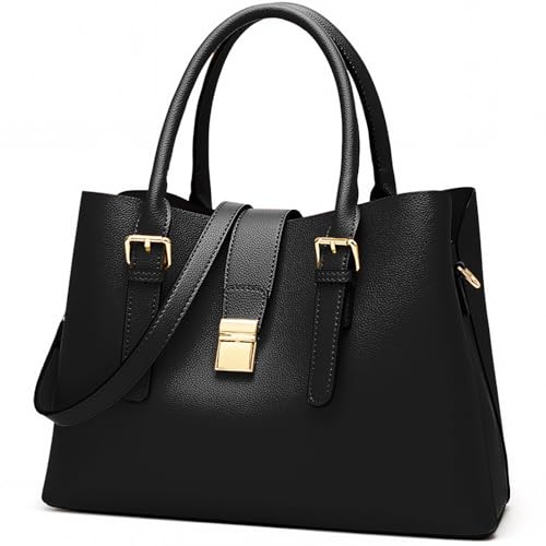 Bolso Tote Vegano para Mujer Mediano Negro miniatura 1