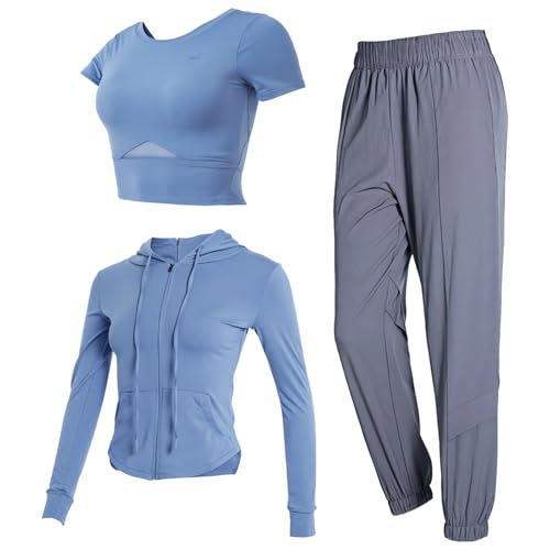 Ensemble actif 3 pièces en nylon lisse premium et élasthanne pour un confort absolu