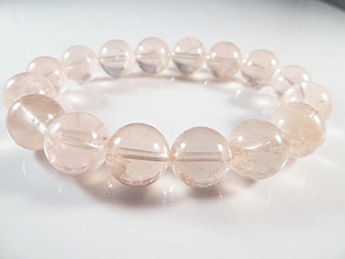 Sericite in Quartz Stretch Bracelet 12mm Smooth Round Common mica Muscovite Mineral Pink Rose Clear Rare!
