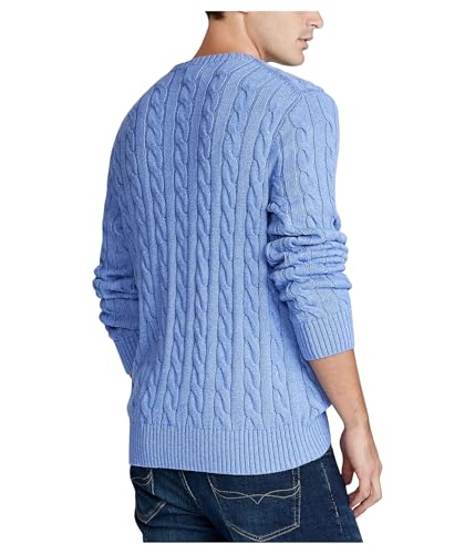 POLO RALPH LAUREN Mens Cable-Knit Cotton Sweater Soft Royal Heather Small2