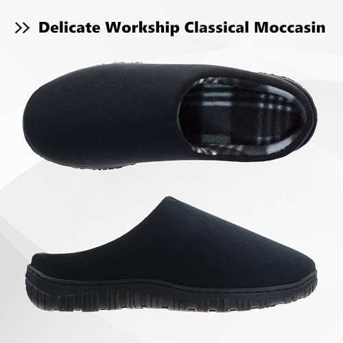 Mens Memory Foam Slippers Soft Indoor/Outdoor House Shoes with Arch Support3