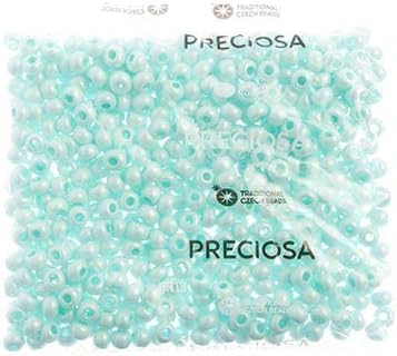 Preciosa Czech Seed Beads 32/0 (8mm) Mint Green Terra - 250g Bulk Bag Beads for Jewelry Making and Crafts