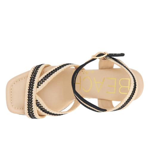 Image of BEACH by Matisse Womens Adelaide Platform Block Ankle Strap Casual Sandals Casual High Heel 3 inch & Up