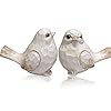 Farmhouse Bird Decor Resin Bird Figurines Set of 2 Vintage Modern Bird Decor Statue for Home Decor Accents Cottage Bird Ornaments Decoration New White Carved Rustic Bird Figurine