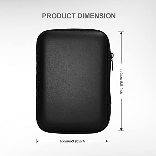 Image of Hard Drive Carrying Case Storage Organizer Bag Multi-Purpose Universal Carry Pouch Compatible with Western Digital WD Elements Seagate, 2.5'' EVA Shockproof Travel Case (Black)