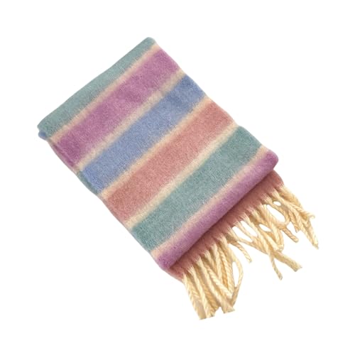 Rainbow Fringe Kids Scarf Cosy Fashionable Long Muffler Baby Winter Neck Warmer For Children Unisex Designing Neckwear