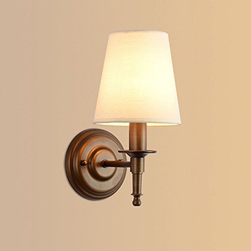 Lámpara de pared retro de fácil instalación plástica y metal para mesita de noche en dormitorio