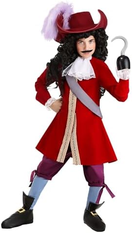 Disney Boy's Deluxe Captain Hook Costume | Kids' Swashbuckler Pir...