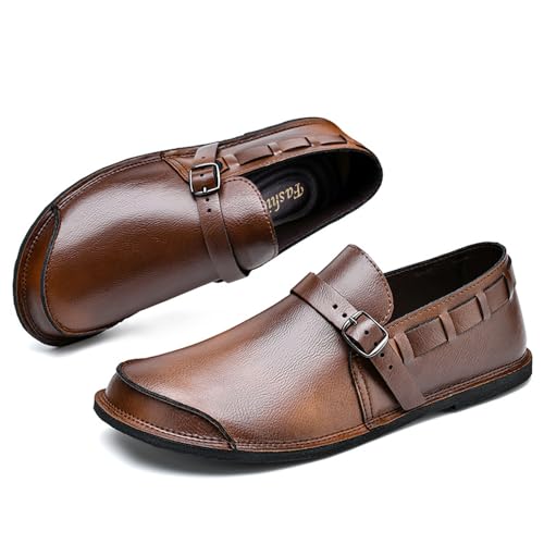 Men's Casual Shoes Men's Handmade Leather Loafers Moccasin Driving Shoes Slip on Soft Flats Shoes4