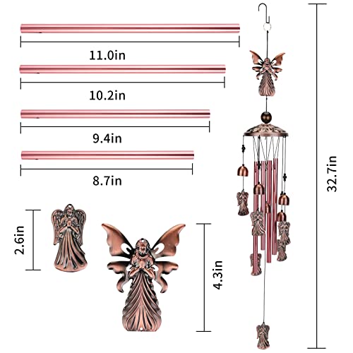 Grednfhat Angel Wind Chimes, Unique Copper Windchimes Decoration For Home Indoor Outdoor Clearance Garden Yard Party, Christmas Birthday Best Wind Bell Gift For Women Mom Grandma Girlfriend (Angel) #TOP2