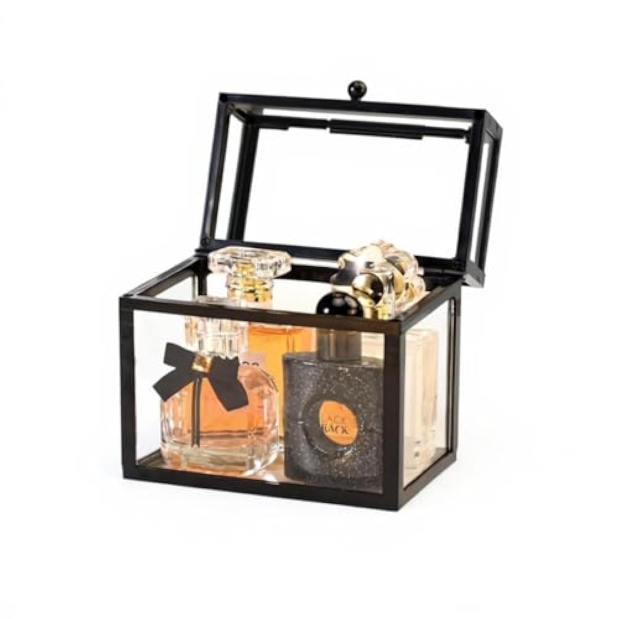 Clear Perfume Organizer, Transparent Glass Vanity Box