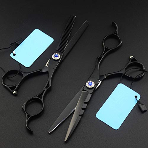 Profesional De JapóN 440C 6 Pulgadas Tijeras De Pelo Negro Hollow Ajusta El Corte Del Peluquero Tijera Adelgazamiento Tijeras Tijeras De PeluqueríA 2020-6,Negro,6 inch