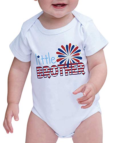 7 Ate 9 Apparel Baby Boy's Little Brother 4Th Of July Onepiece 12-18 Months #TOP13