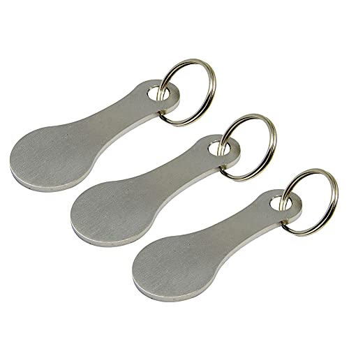 WWYY Jeton De Caddie Clé en Forme De Jeton pour Caddie en Acier Inoxydable 3 PCS Puce De Caddie Porte Clé pour Chariot Porte-Clés Jeton De Caddie Puce De Caddie Amovible Puce d'Achat Facile à Détacher Cover